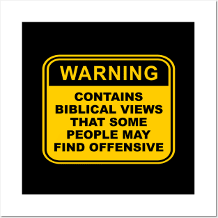 Warning! Contains Biblical views that some people may find offensive, funny meme, black text Posters and Art